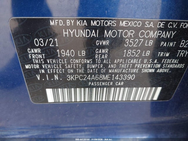 2021 HYUNDAI ACCENT 3KPC24A68ME143390 Photo 8