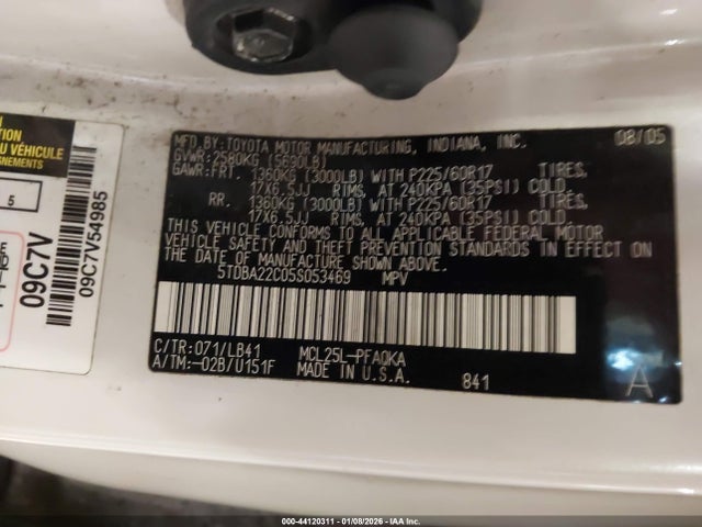 2005 TOYOTA SIENNA 5TDBA22C05S053469 Photo 8