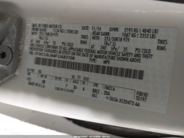 2015 FORD ESCAPE 1FMCU9J94FUA83108 Photo 8