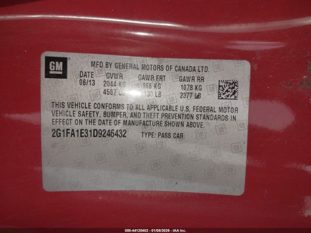 2013 CHEVROLET CAMARO 2G1FA1E31D9246432 Photo 8