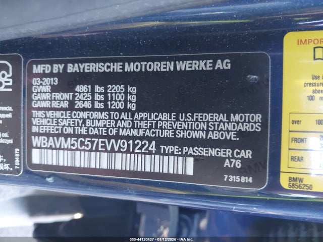Продаж на аукціоні авто 2014 Bmw X1 Xdrive35i, vin: WBAVM5C57EVV91224, номер лоту: 44120427