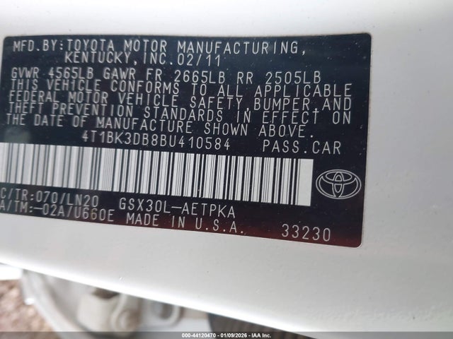 2011 TOYOTA AVALON 4T1BK3DB8BU410584 Photo 8