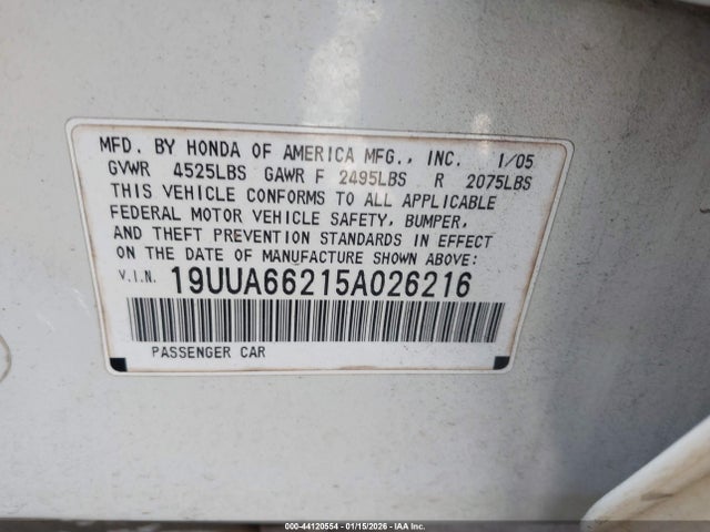 2005 ACURA TL 19UUA66215A026216 Photo 8
