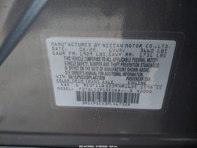 3N1CP5CV3PL467328 Nissan Kicks Sv Xtronic Cvt