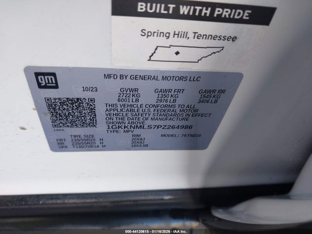 Продаж на аукціоні авто 2023 Gmc Acadia Fwd Slt, vin: 1GKKNMLS7PZ264986, номер лоту: 44120615