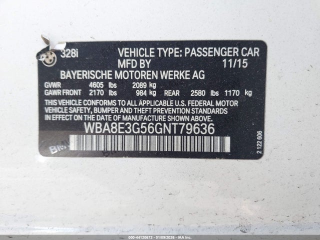 2016 BMW 328I WBA8E3G56GNT79636 Photo 8