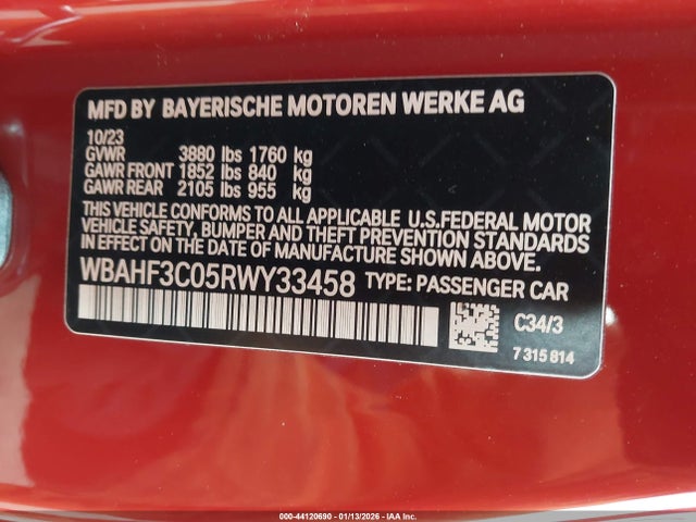 Aukcja sprzedaży 2024 Bmw Z4 Sdrive30i, vin: WBAHF3C05RWY33458, numer aukcji: 44120690