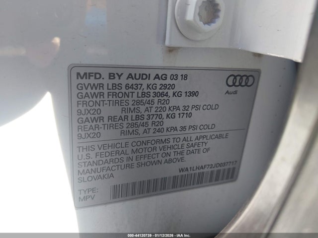 2018 AUDI Q7 WA1LHAF72JD037717 Photo 8