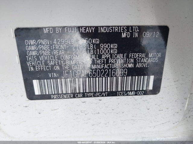 2013 SUBARU IMPREZA JF1GPAL65D2216099 Photo 8