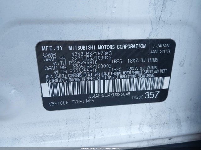 2019 MITSUBISHI OUTLANDER SPORT JA4AR3AU4KU025048 Photo 8