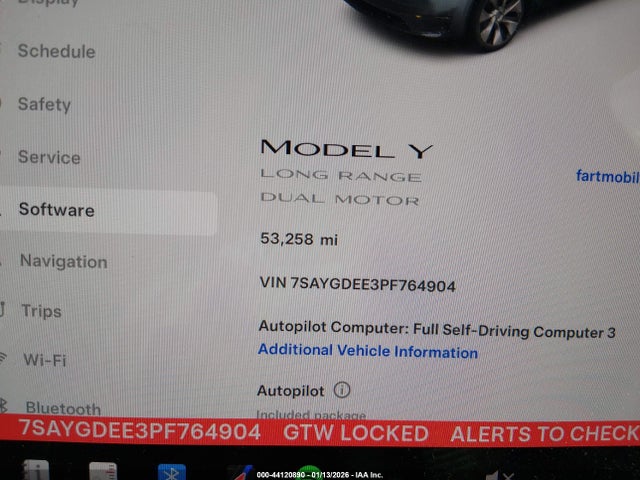Продажа на аукционе авто 2023 Tesla Model Y Awd/long Range Dual Motor All-wheel Drive, vin: 7SAYGDEE3PF764904, номер лота: 44120890