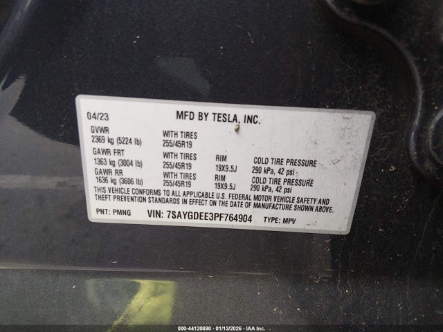 Продажа на аукционе авто 2023 Tesla Model Y Awd/long Range Dual Motor All-wheel Drive, vin: 7SAYGDEE3PF764904, номер лота: 44120890