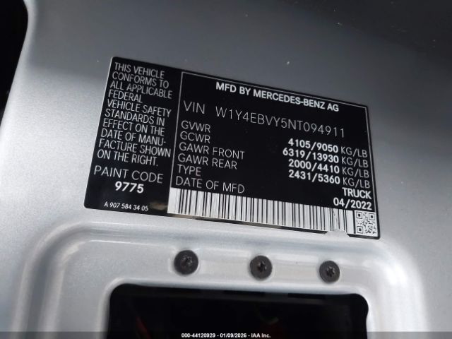 2022 MERCEDES-BENZ SPRINTER 2500 W1Y4EBVY5NT094911 Photo 8