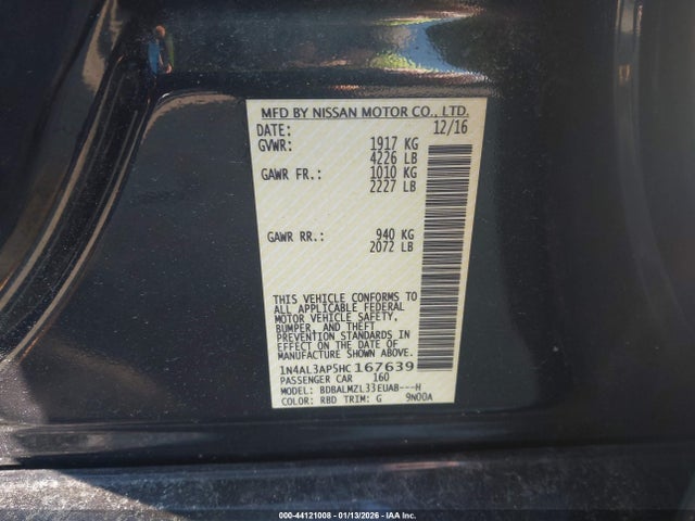 Nissan Altima 2.5 Sv 2017 1N4AL3AP5HC167639 Image 9