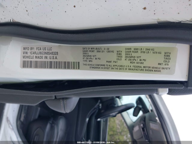 1C4RJJBG3N8548328 Jeep Grand Cherokee L Limited 4x2
