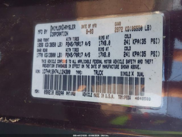 2004 DODGE RAM 1500 1D7HA16N74J124300 Photo 8