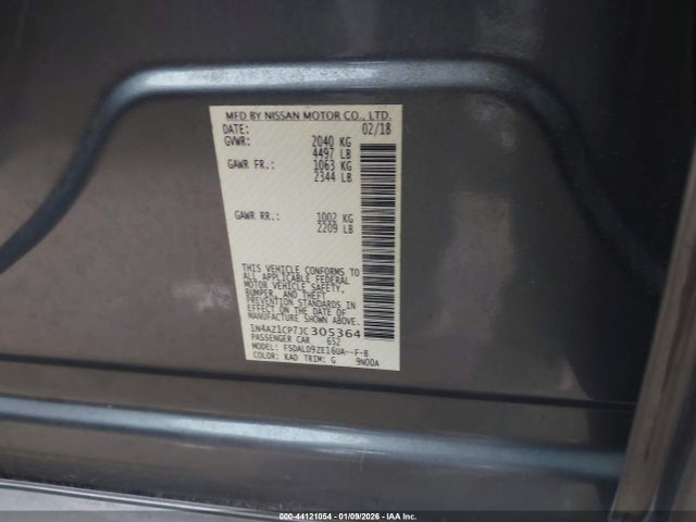 1N4AZ1CP7JC305364 Nissan LEAF SV