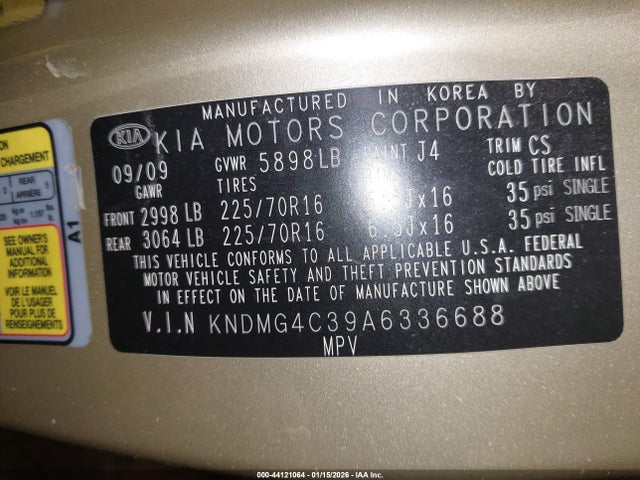 2010 KIA SEDONA KNDMG4C39A6336688 Photo 8