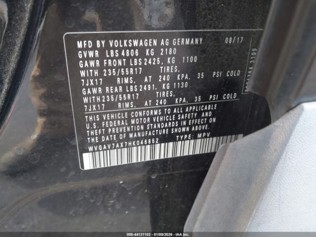2017 VOLKSWAGEN TIGUAN WVGAV7AX7HK046852 Photo 8