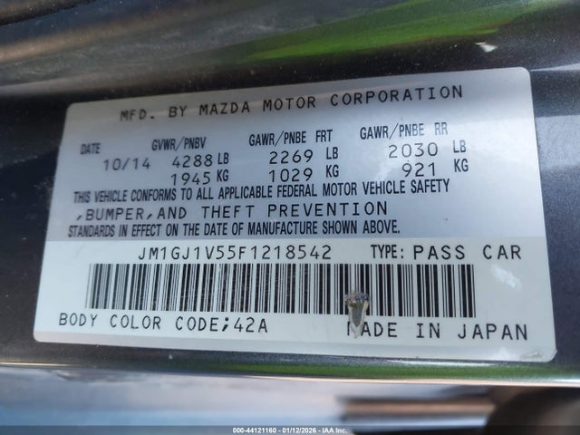 2015 MAZDA MAZDA6 JM1GJ1V55F1218542 Photo 8