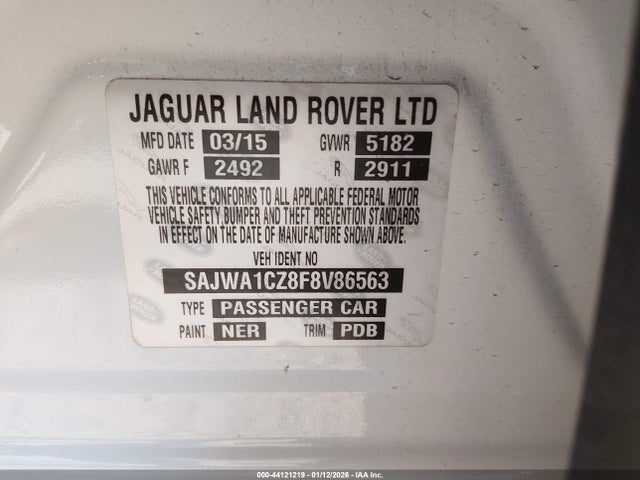2015 JAGUAR XJ SAJWA1CZ8F8V86563 Photo 8