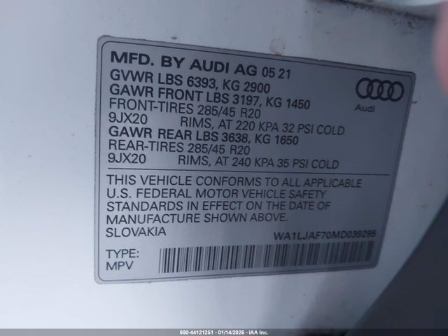 2021 AUDI Q7 WA1LJAF70MD039295 Photo 8