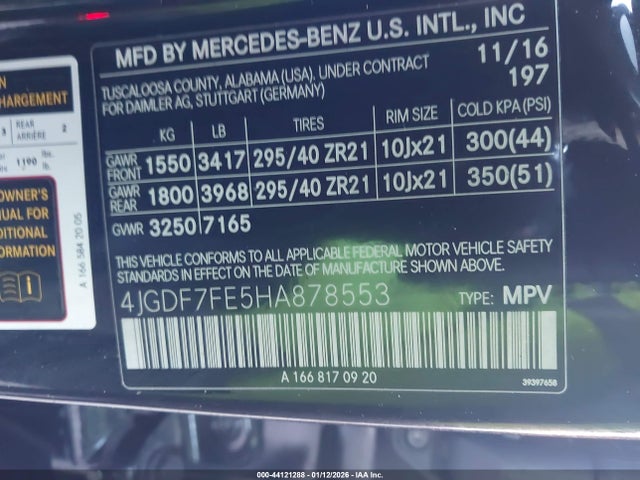 2017 MERCEDES-BENZ AMG GLS 63 4JGDF7FE5HA878553 Photo 8