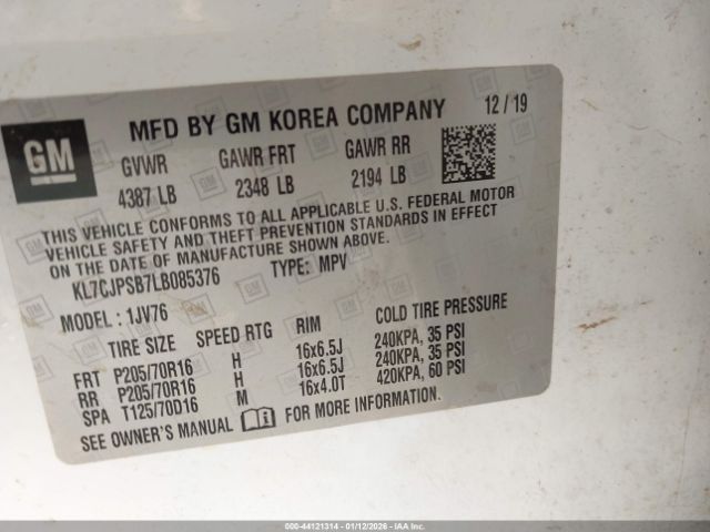 2020 CHEVROLET TRAX KL7CJPSB7LB085376 Photo 8