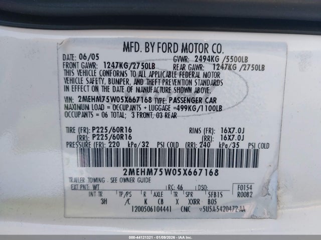 2005 MERCURY GRAND MARQUIS 2MEHM75W05X667168 Photo 8