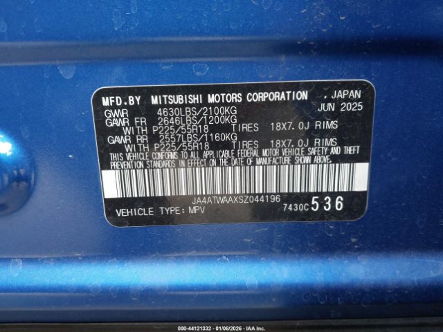 2025 MITSUBISHI ECLIPSE CROSS JA4ATWAAXSZ044196 Photo 8