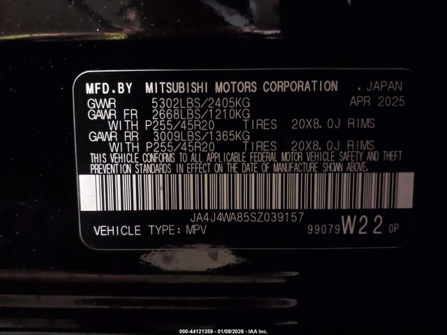 2025 MITSUBISHI OUTLANDER JA4J4WA85SZ039157 Photo 8