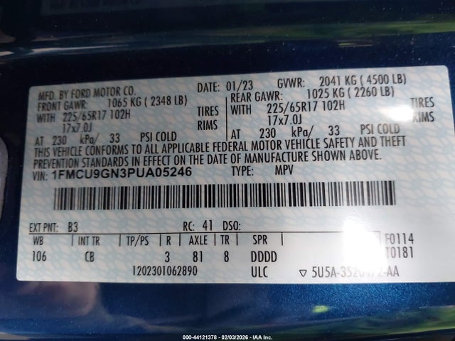 2023 FORD ESCAPE 1FMCU9GN3PUA05246 Photo 8