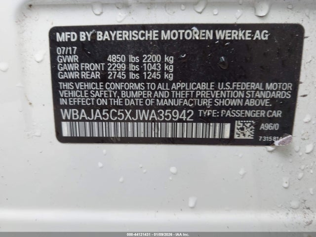 2018 BMW 530I WBAJA5C5XJWA35942 Photo 8