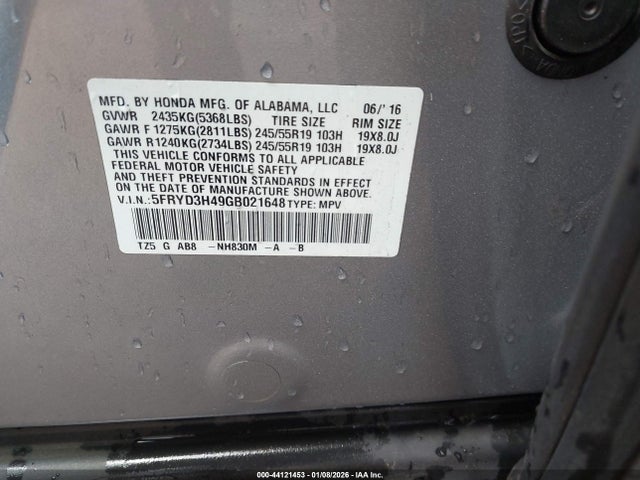 Aukcja sprzedaży 2016 Acura Mdx Technology   Acurawatch Plus Packages/technology Package, vin: 5FRYD3H49GB021648, numer aukcji: 44121453