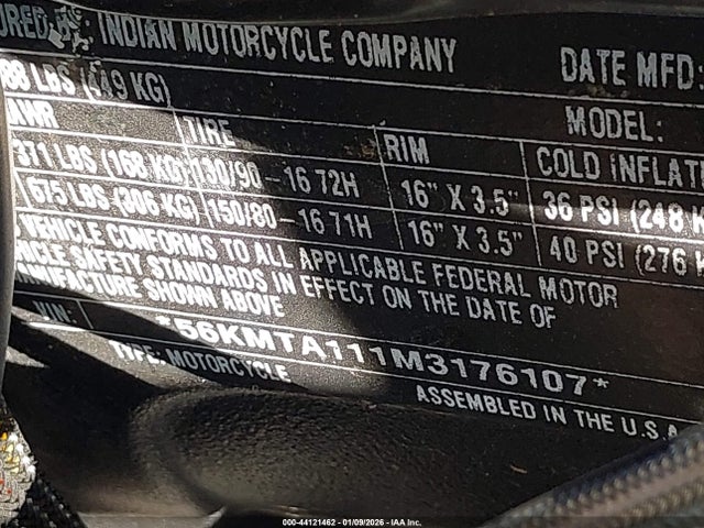 2021 INDIAN MOTORCYCLE CO. SCOUT 56KMTA111M3176107 Photo 9