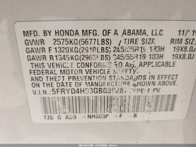 2016 ACURA MDX 5FRYD4H93GB039287 Photo 8