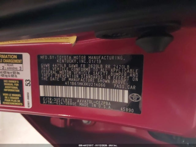 4T1B61HKXKU214066 Toyota CAMRY XSE