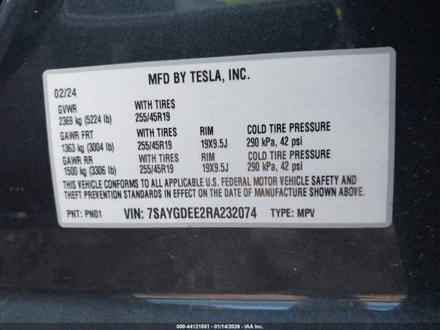 2024 TESLA MODEL Y 7SAYGDEE2RA232074 Photo 8