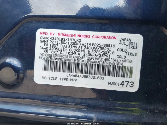 2011 MITSUBISHI OUTLANDER SPORT JA4AR4AU9BZ021683 Photo 8