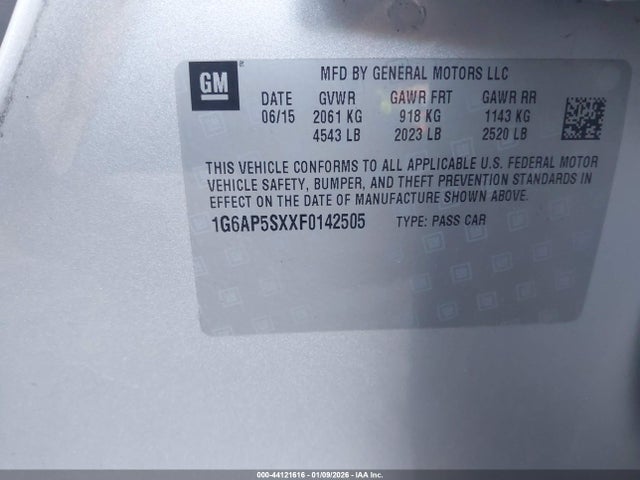 2015 CADILLAC CTS 1G6AP5SXXF0142505 Photo 8