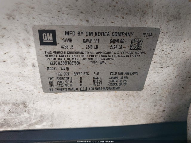 Chevrolet Trax Lt 2015 KL7CJLSB0FB067668 Image 9