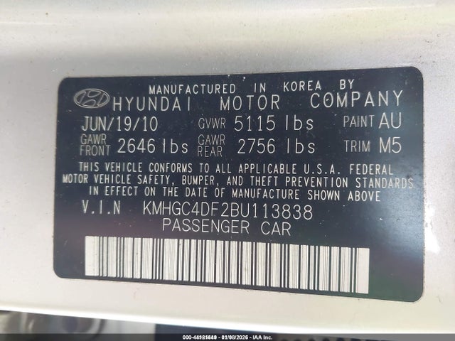 2011 HYUNDAI GENESIS KMHGC4DF2BU113838 Photo 8