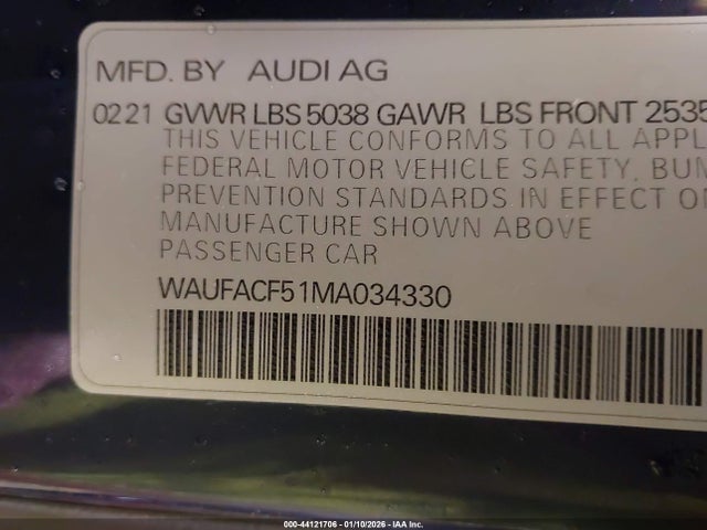 2021 AUDI A5 SPORTBACK WAUFACF51MA034330 Photo 8