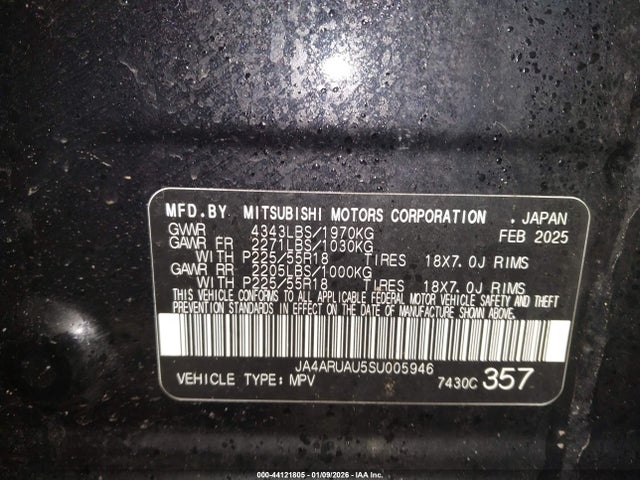 2025 MITSUBISHI OUTLANDER SPORT JA4ARUAU5SU005946 Photo 8