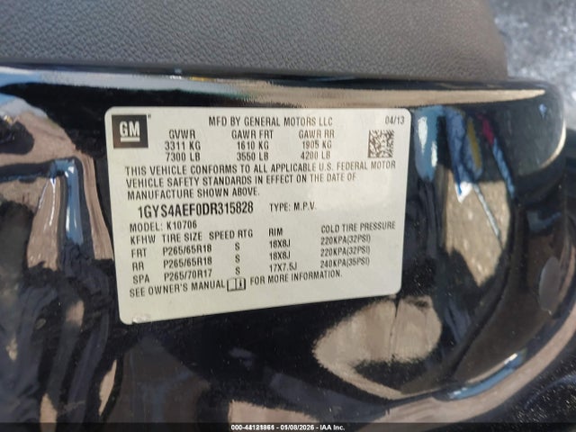 2013 CADILLAC ESCALADE 1GYS4AEF0DR315828 Photo 8