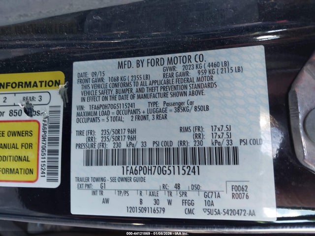 1FA6P0H70G5115241 Ford FUSION SE