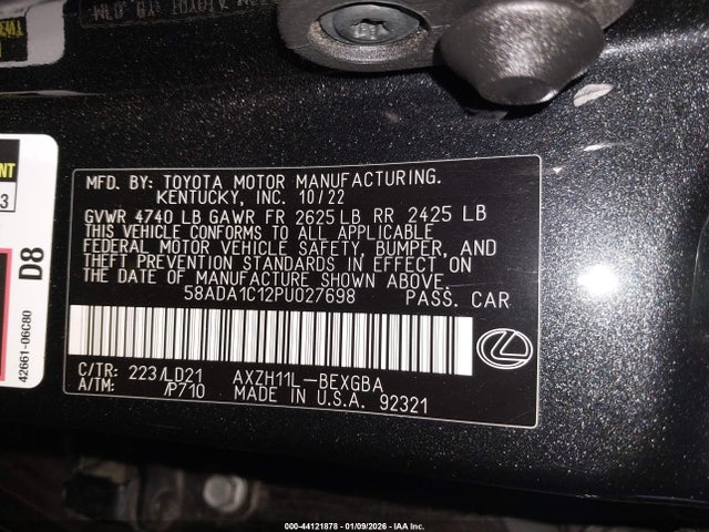 Lexus ES 300H 2023 58ADA1C12PU027698 Image 9