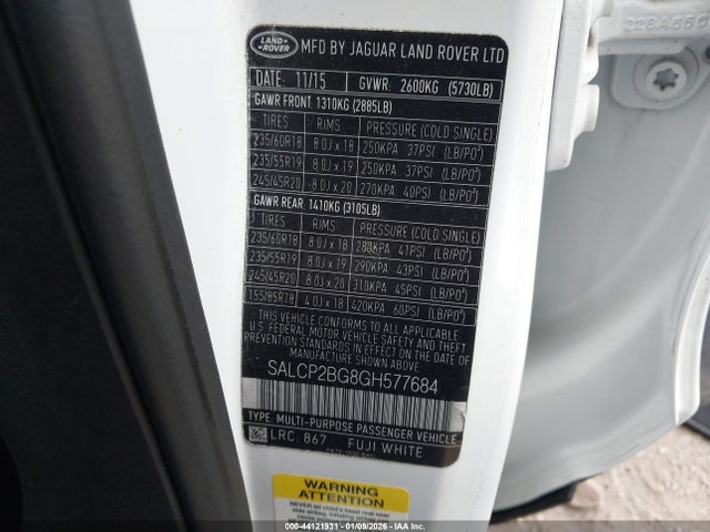 2016 LAND ROVER DISCOVERY SPORT SALCP2BG8GH577684 Photo 8