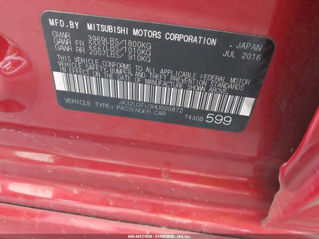 2017 MITSUBISHI LANCER JA32U2FU3HU000872 Photo 8