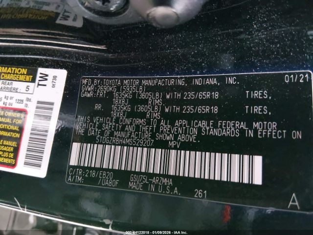 2021 TOYOTA HIGHLANDER 5TDGZRBH4MS529207 Photo 8